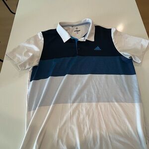 Adidas Navy and White Golf Polo Shirt